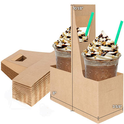 Eco Friendly Disposable Coffee Paper Cups Holder 20X14X27.5cm 2 4 6 Pack Can Carrier